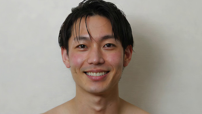 微笑男性面部特写 微笑男性面部特写