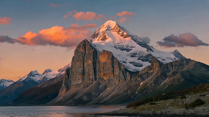 雪山日落自然风光 雪山日落自然风光