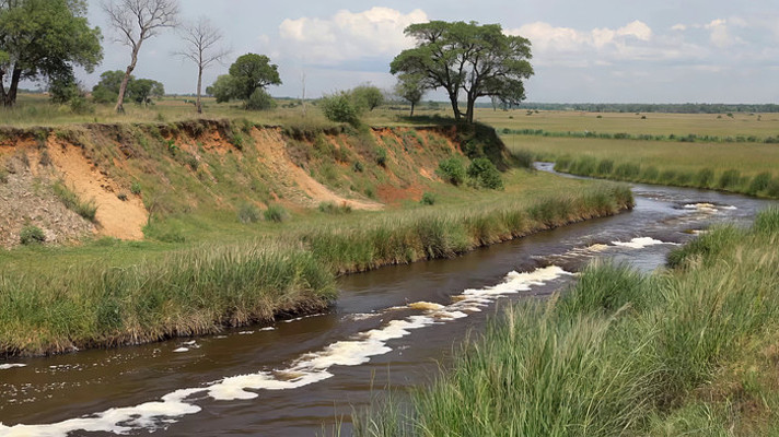 自然河流田野景观 自然河流田野景观