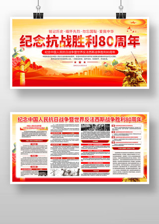 纪念抗战胜利80周年宣传栏展板 纪念抗战胜利80周年宣传栏展板