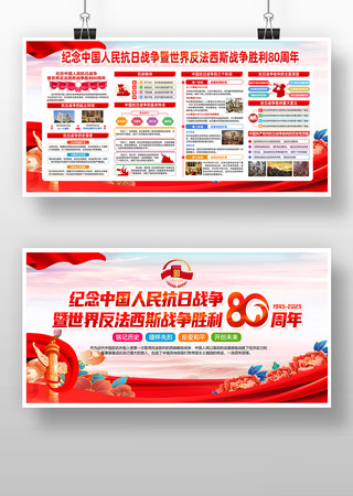 抗战胜利80周年纪念日展板 抗战胜利80周年纪念日展板