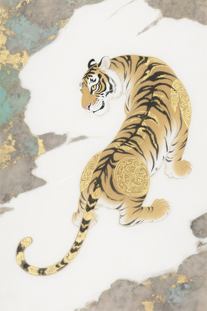 老虎主题的工艺画