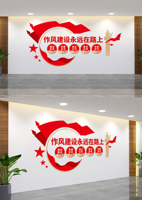 党员作风建设文化墙