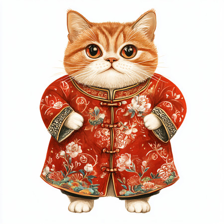 红色喜庆猫咪 红色喜庆猫咪