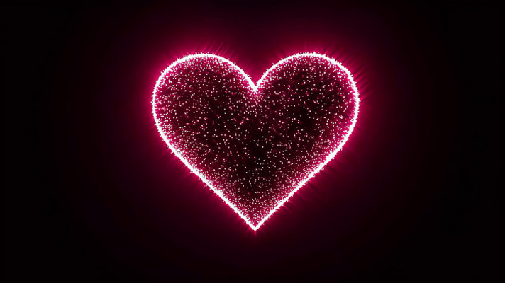 粉色粒子爱心动态素材