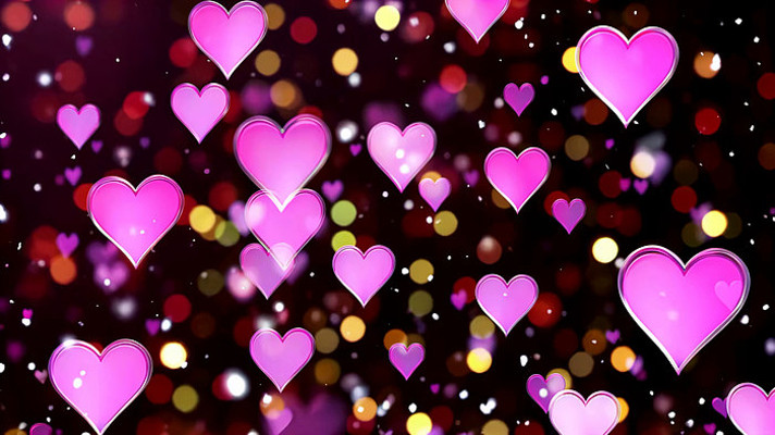 粉色心形粒子背景素材 粉色心形粒子背景素材