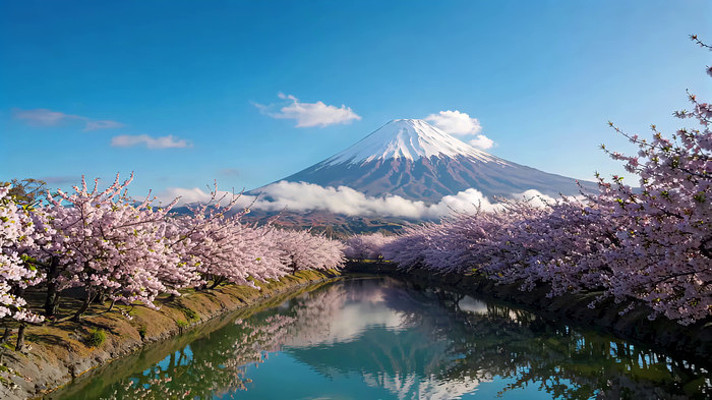 富士山樱花自然风光 富士山樱花自然风光