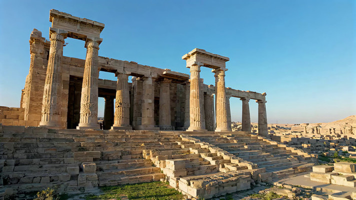 古老罗马风格建筑遗址全景 古老罗马风格建筑遗址全景