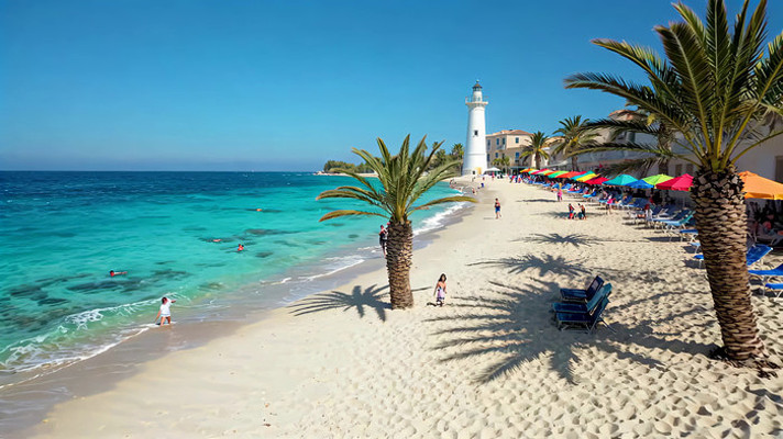 海边沙滩度假场景