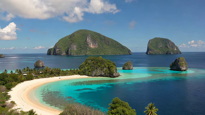 海岛海滩海景俯瞰画面 海岛海滩海景俯瞰画面