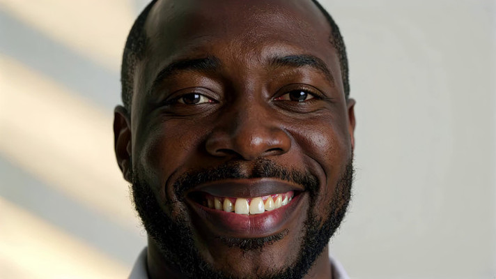 黑人男子微笑特写 黑人男子微笑特写