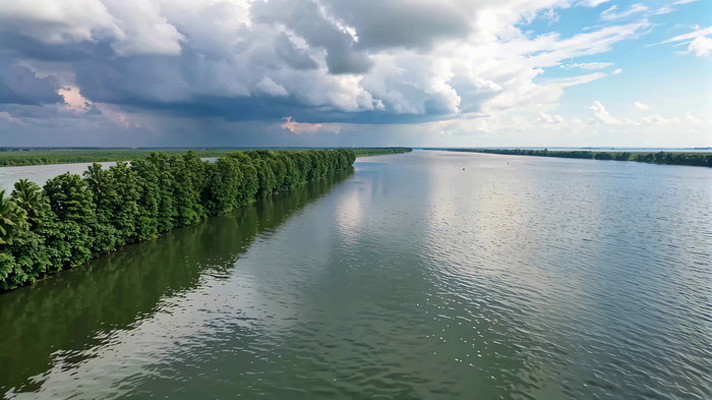 河流森林自然风光航拍 河流森林自然风光航拍
