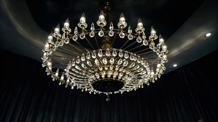 华丽水晶吊灯特写 华丽水晶吊灯特写