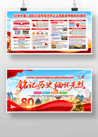 纪念抗战胜利80周年宣传栏展板 纪念抗战胜利80周年宣传栏展板