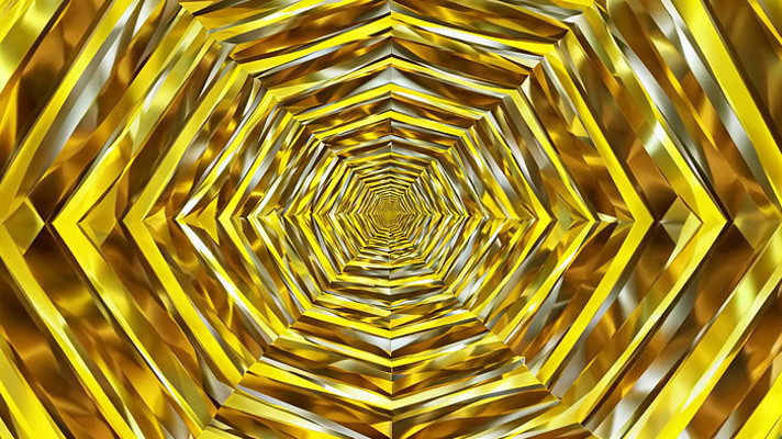金色六边形隧道动态背景