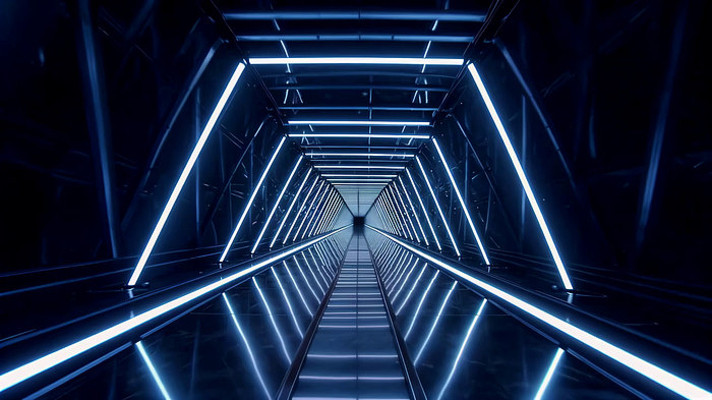 科技感灯光隧道场景 科技感灯光隧道场景