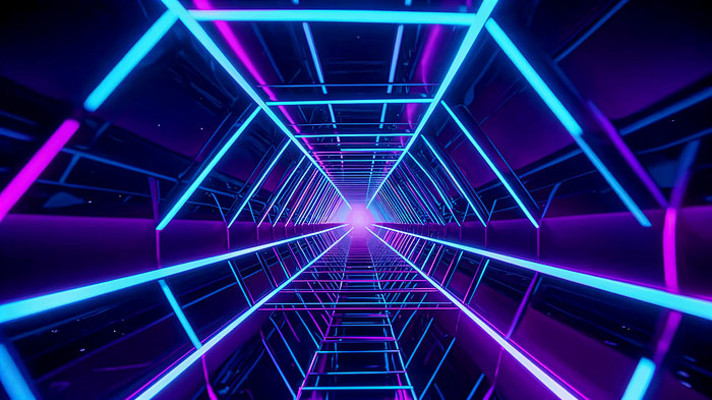 霓虹灯光隧道穿梭素材 霓虹灯光隧道穿梭素材