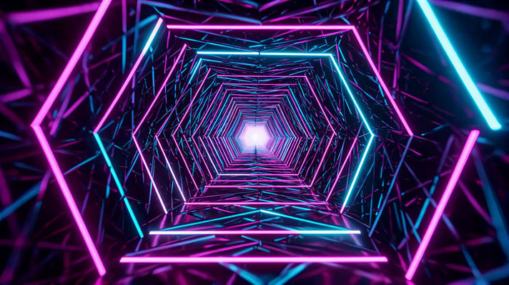 霓虹灯光隧道视觉素材 霓虹灯光隧道视觉素材