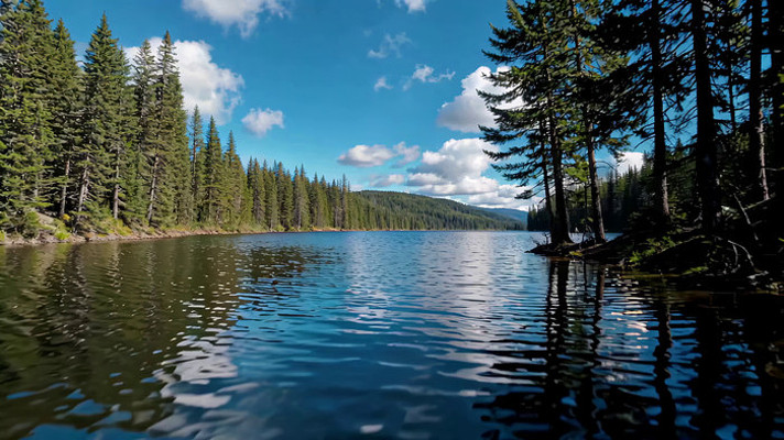 森林湖畔自然风光 森林湖畔自然风光