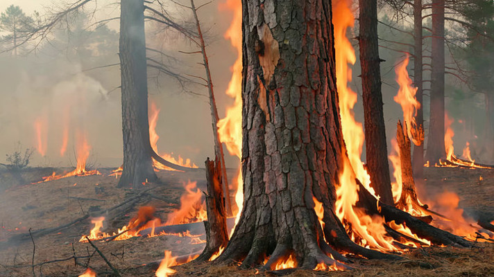 森林树木燃烧场景 森林树木燃烧场景
