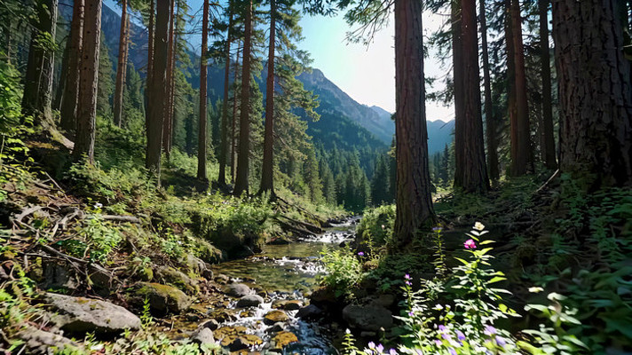 ɭ���е�Ϫ��������羰