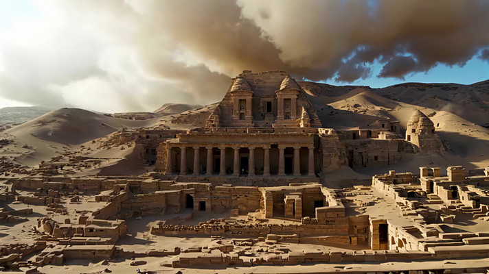 沙漠中的古老建筑景观 沙漠中的古老建筑景观