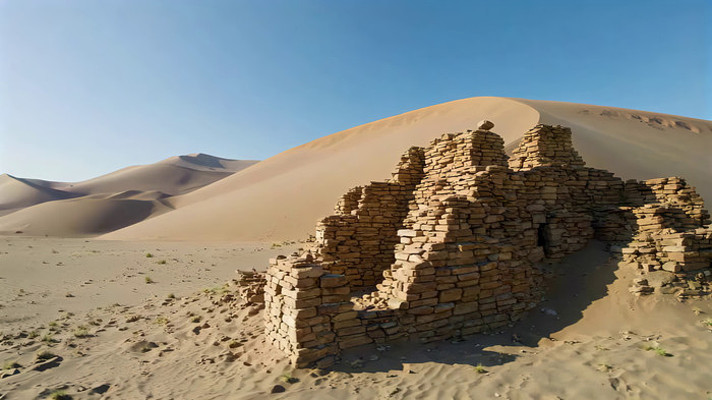 沙漠中的古老石砌建筑 沙漠中的古老石砌建筑