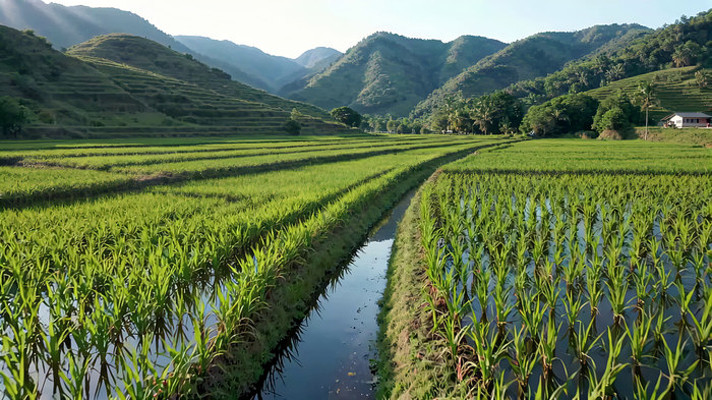山间稻田田园风光 山间稻田田园风光