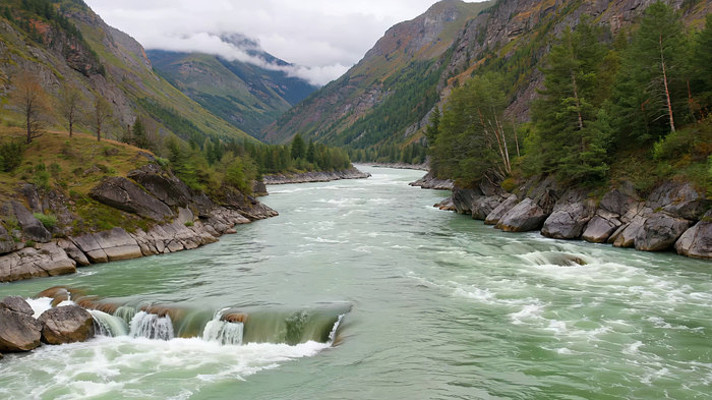 山间河流自然风光 山间河流自然风光