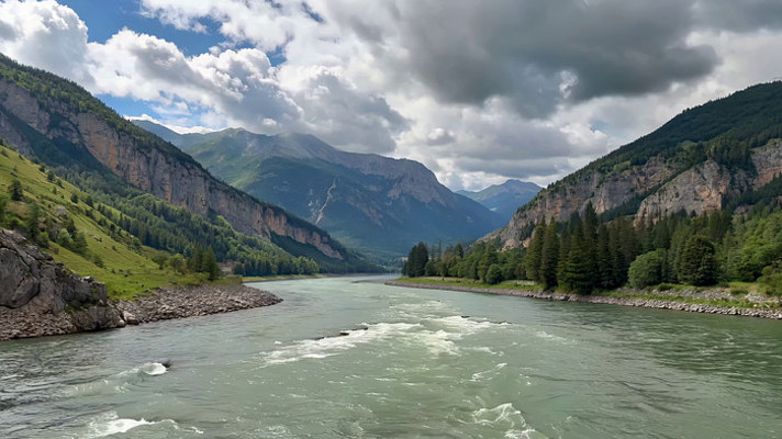 山间河流自然风光 山间河流自然风光
