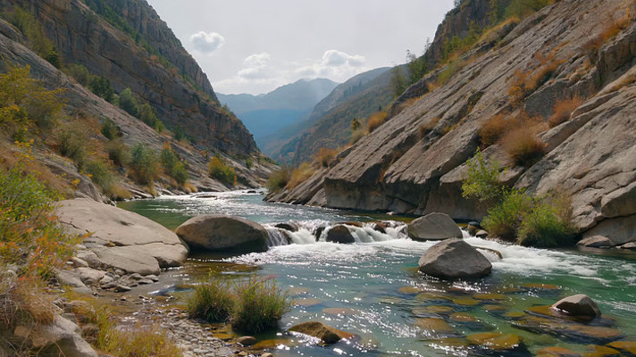 山间河流自然风光 山间河流自然风光