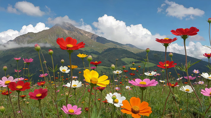 山间花海自然风光