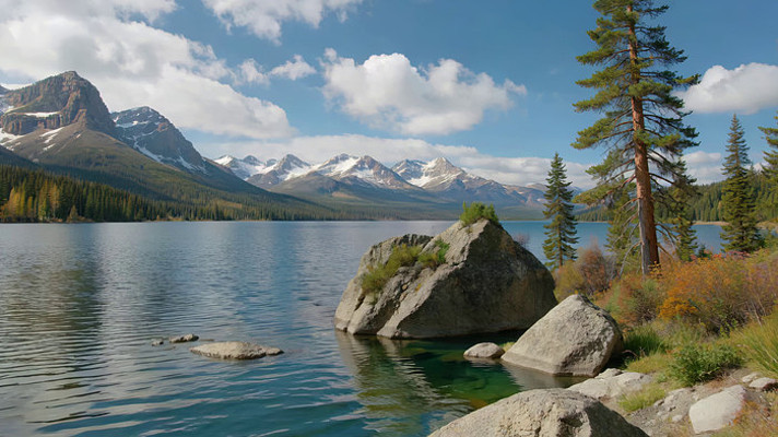 山间湖泊自然风光 山间湖泊自然风光