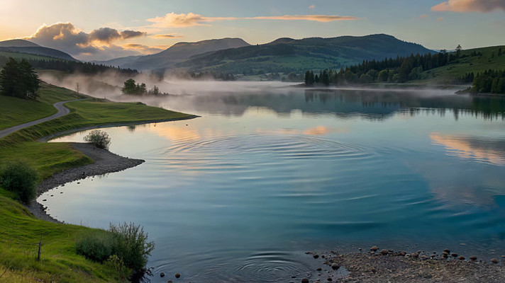 山间湖泊自然风光 山间湖泊自然风光