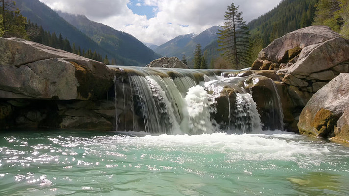 山间瀑布自然风光 山间瀑布自然风光
