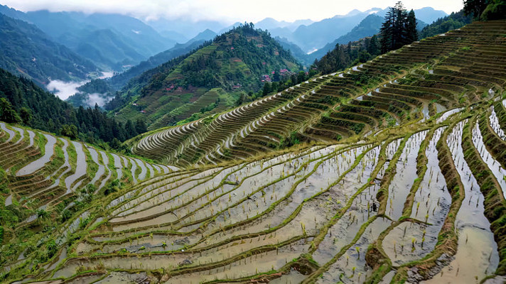 山间梯田田园风光 山间梯田田园风光
