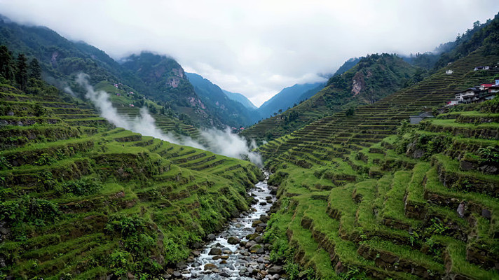 山间梯田自然风光 山间梯田自然风光