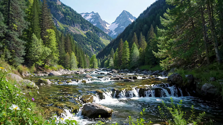 山林间河流自然风光 山林间河流自然风光