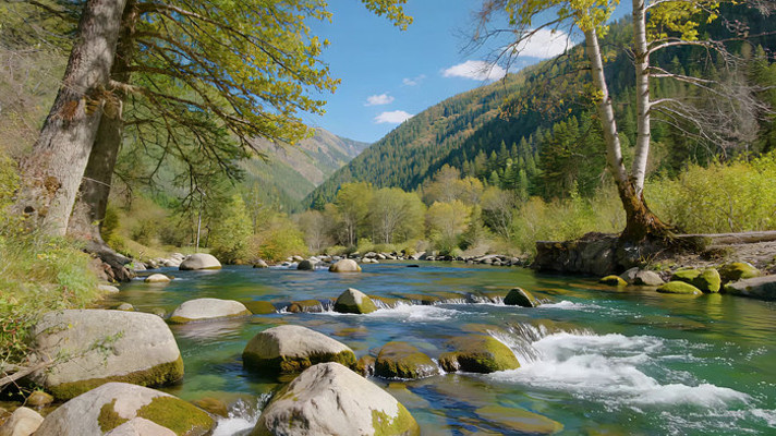 山林间河流自然风景 山林间河流自然风景