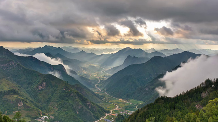 山峦云海自然风光全景 山峦云海自然风光全景