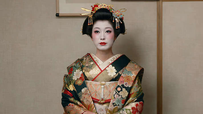 身着和服的日本女性