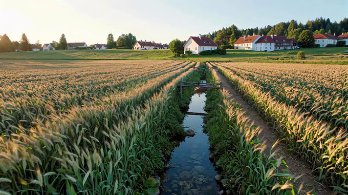 田园麦田乡村风光景象 田园麦田乡村风光景象