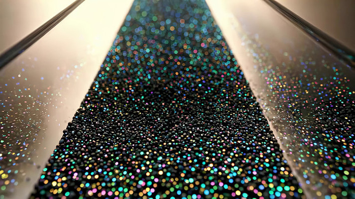 五彩闪光颗粒特写画面