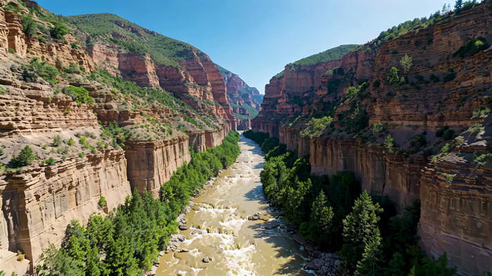 峡谷河流自然风光 峡谷河流自然风光