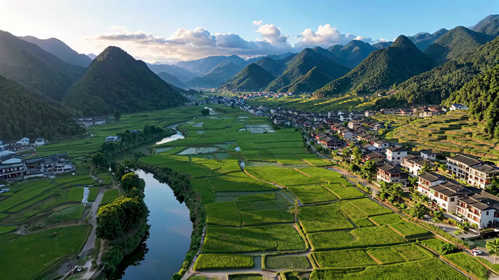 乡村田园风光航拍全景 乡村田园风光航拍全景