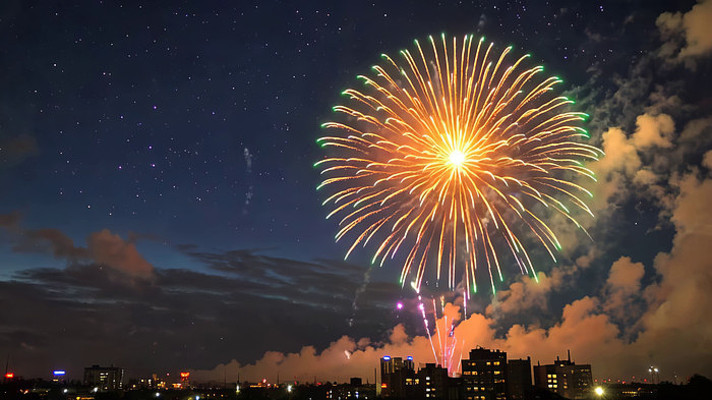 夜空绽放的绚烂烟花 夜空绽放的绚烂烟花
