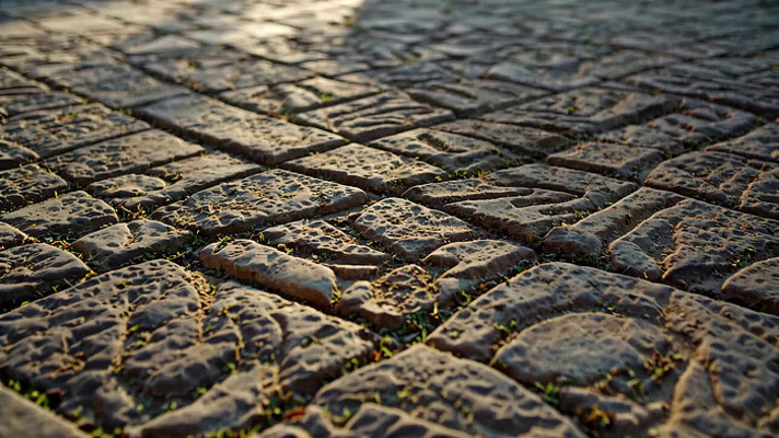 砖石路面特写
