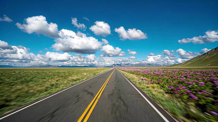 草原公路自然风光 草原公路自然风光