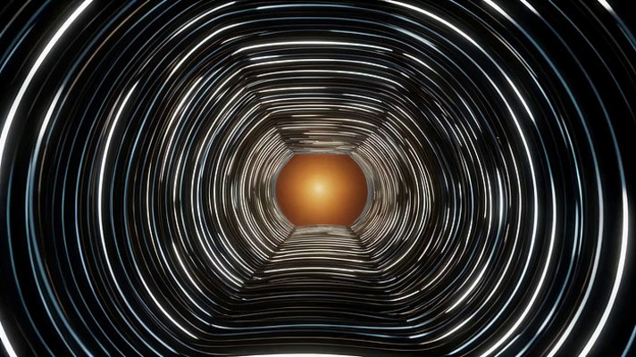 抽象光线隧道穿梭画面 mp4