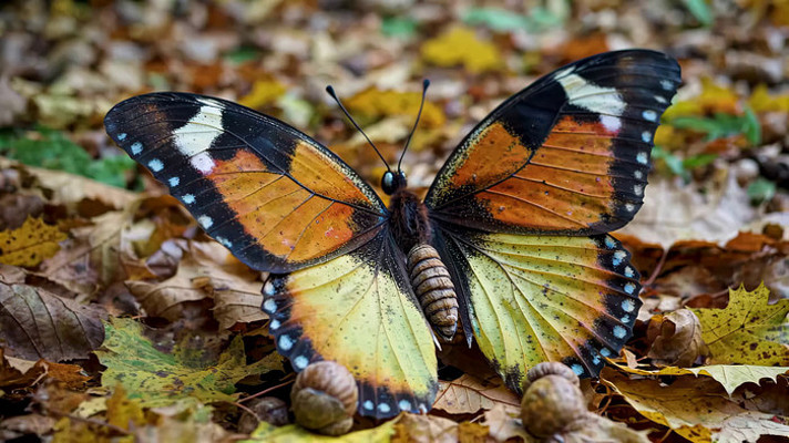 地面上的斑斓蝴蝶 地面上的斑斓蝴蝶